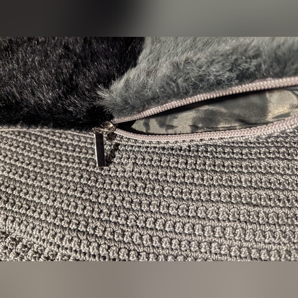 SAK + UGG had a Party: Faux Fur Crossbody Crotchet HOBO Soft Comfy Patchwork Bag - Picture 3 of 8